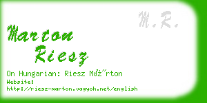 marton riesz business card